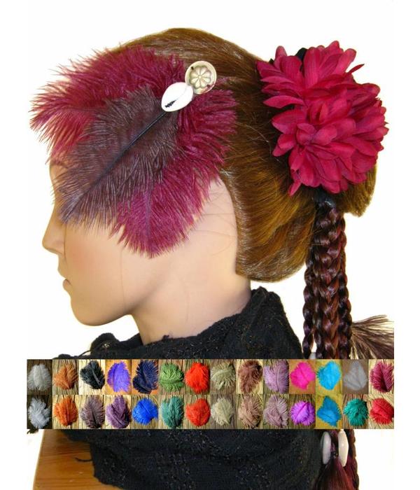 Cowry Ostrich Feather Tribal Fascinator