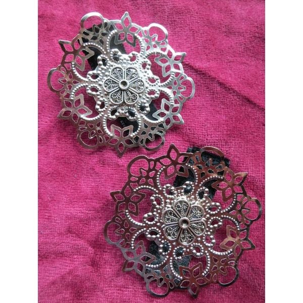 Hair Flower Gothic Silver Ornament