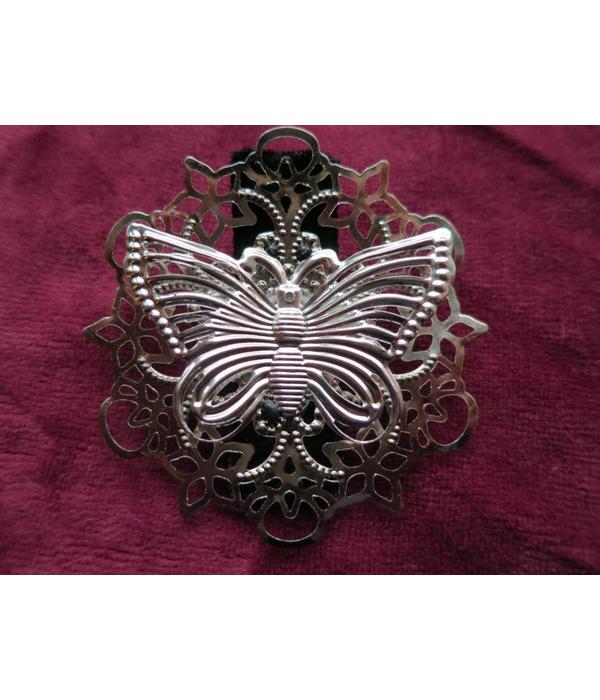 Butterfly Ornament Hair & Shoe Clip, silver