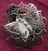 Butterfly Ornament Hair & Shoe Clip, silver