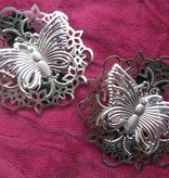 Butterfly Ornament Hair & Shoe Clip, silver