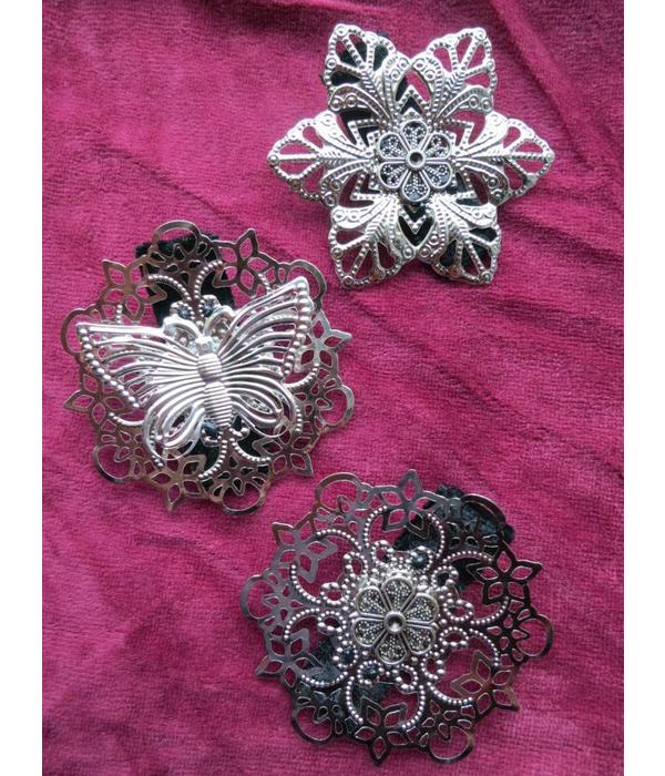 Gothic Hair Jewelry Set, silver