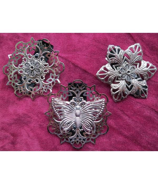 Gothic Hair Jewelry Set, silver