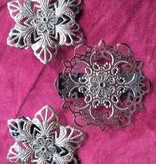 Boho Hair Flower Set, silver