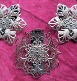 Boho Hair Flower Set, silver