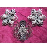 Boho Hair Flower Set, silver