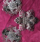 Tribal Fusion Hair Flower Set, silver