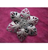 Tribal Fusion Hair Flower Set, silver