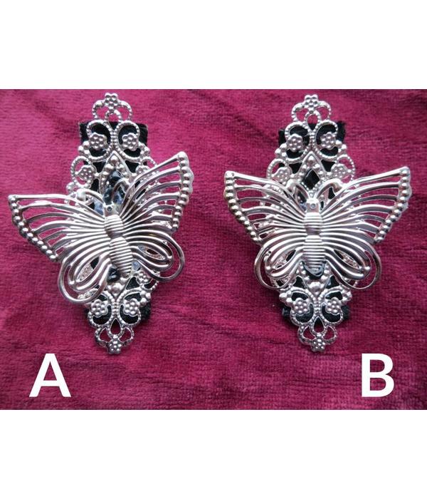 Butterfly Hair Jewelry & Shoe Clip, silver