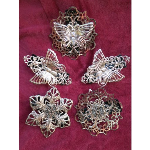 Tribal Fusion Fascinator Set Butterfly, silver