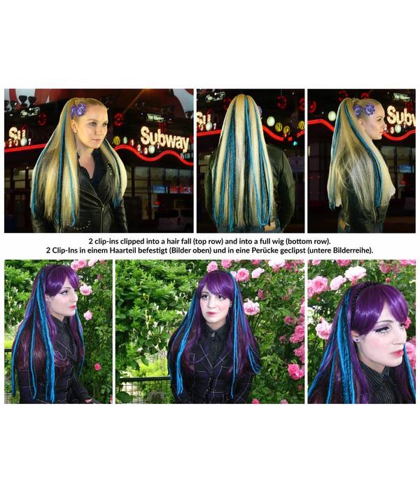 Goth Clip-In Dreads, pink black - limited edition