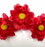 Red Daisy Hair Flowers