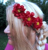 Red Daisy Hair Flowers
