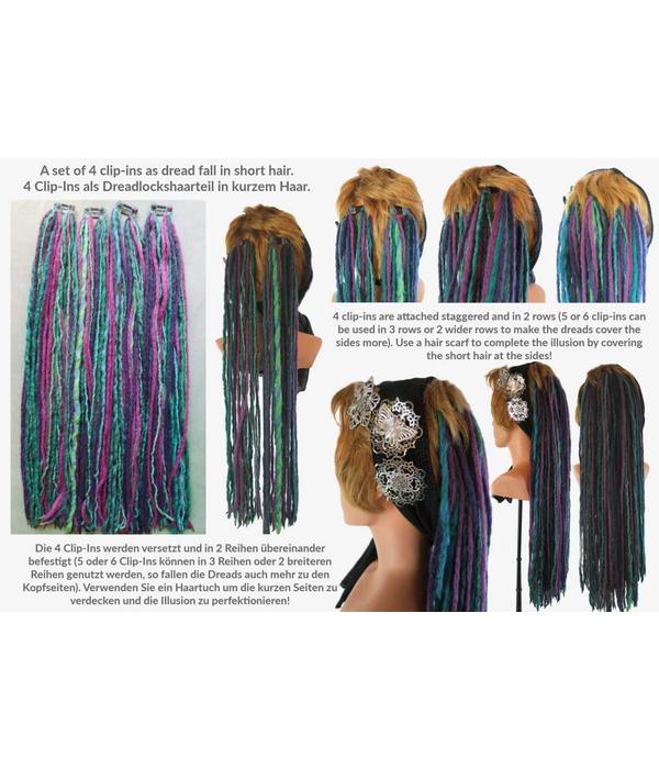 Steampunk Clip In Dreadlocks Wine Blonde Brown Dreads Magic