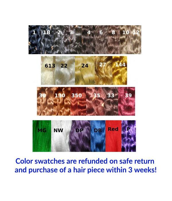 Color Swatches extra long hair, refunded on return