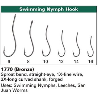 Daiichi Daiichi 1770 Swimming Nymph Hooks, 25-pack