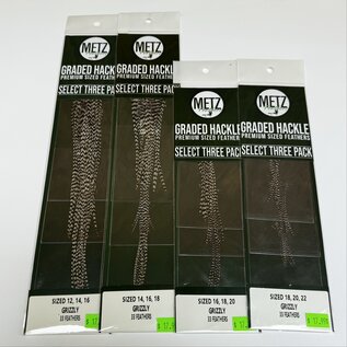 Metz Feathers Select Three Pack - Grizzly