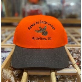 Orvis Orvis Gates Logo Waxed Brim Hunting Hat- Blaze with Grouse