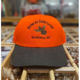 Orvis Orvis Gates Logo Waxed Brim Hunting Hat- Blaze with Grouse