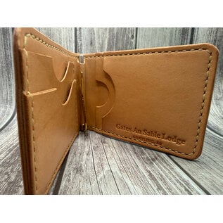 Scaled Back Leather Gates Lodge Logo Wallet