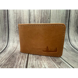 Scaled Back Leather Gates Lodge Logo Wallet