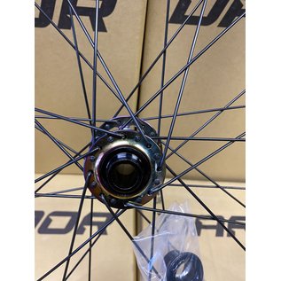 2022 Dartmoor Shield Wheelset 26", singlespeed, 135x10mm, 10T Driver,  100x15/110x20mm 32H, black anodized with petrol color hubs