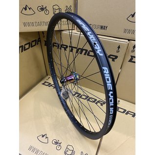 2022 Dartmoor Shield Wheelset 26", singlespeed, 135x10mm, 10T Driver,  100x15/110x20mm 32H, black anodized with petrol color hubs