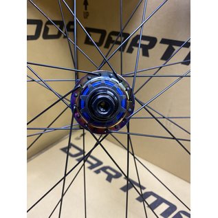 2022 Dartmoor Shield Wheelset 26", singlespeed, 135x10mm, 10T Driver,  100x15/110x20mm 32H, black anodized with petrol color hubs