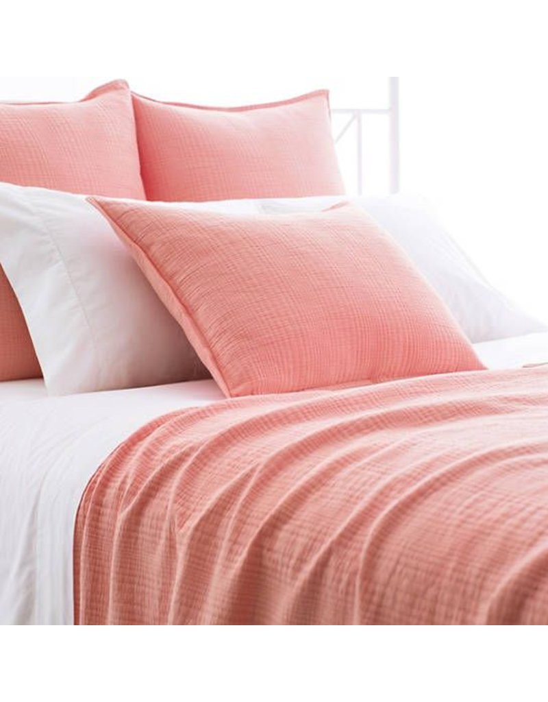 Pine Cone Hill Kelly Coral Matelase Coverlet Twin Miller And