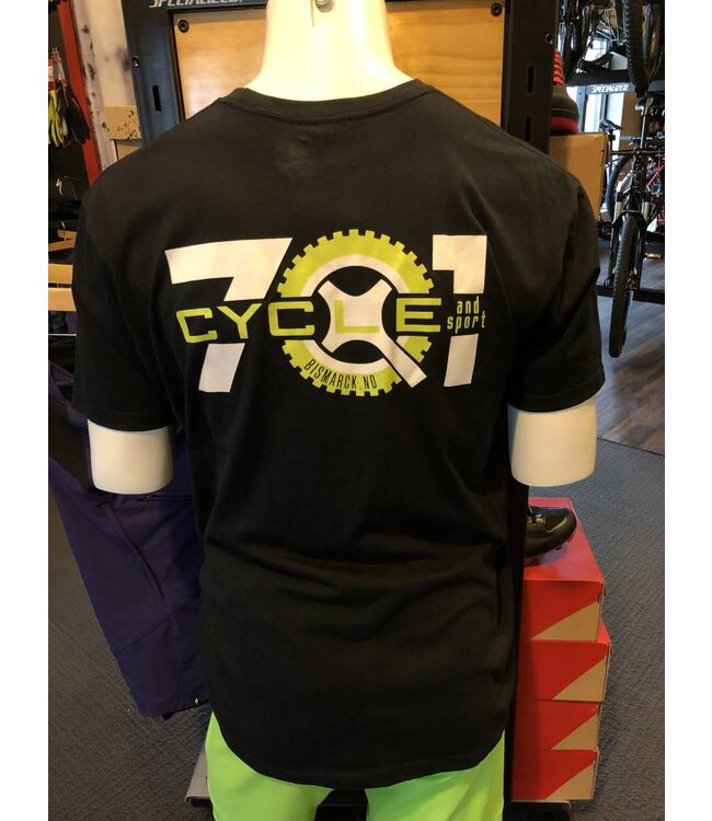 Next Level Apparel 701 Cycle and Sport Logo Shop T-Shirt Black