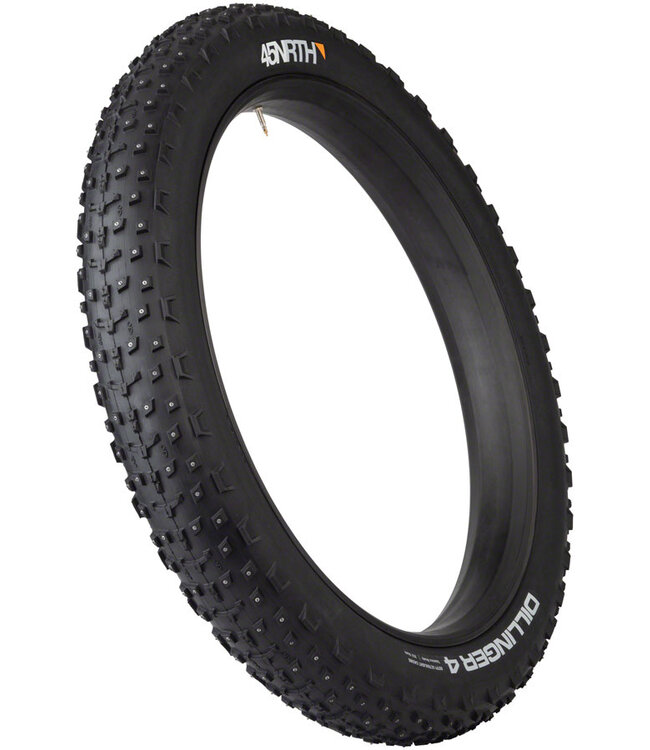 45NRTH Dillinger 4 Tire - 27.5 x 4 Tubeless Folding Black 120tpi 252 Concave Carbide Aluminum Studs