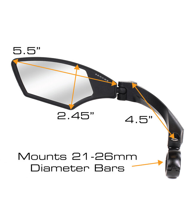 Serfas Glass Lens Handlebar Mirror - Left