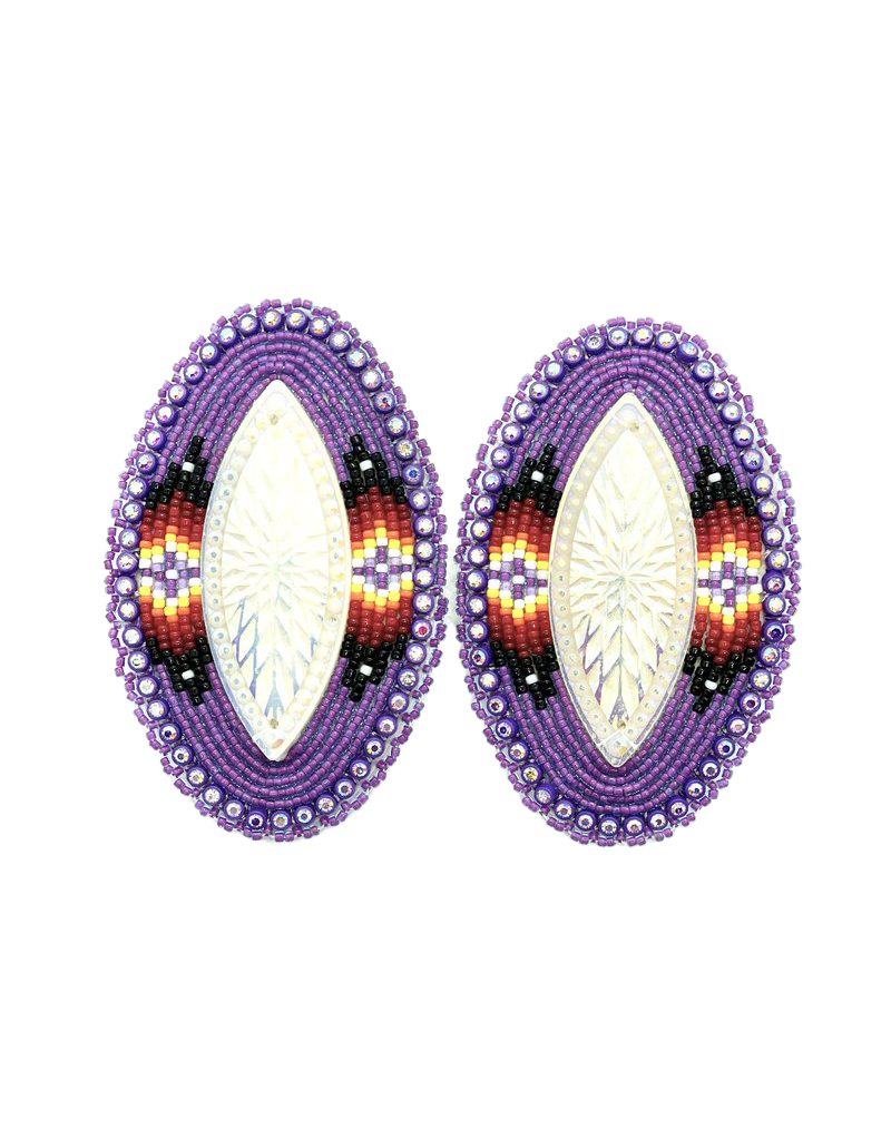 Fourdwholesale Beaded Glam Eye Earrings