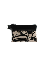 Panabo Sales Flocked Eagle Beige Zip Pouch