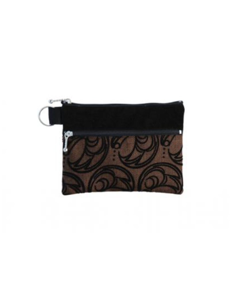 Panabo Sales Flocked Brown Raven Zip Pouch
