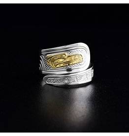 Harper Victoria Bear Silver & Gold Wrap Ring 3/8"