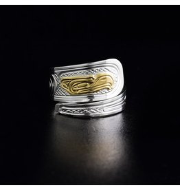 Harper Victoria T.Bird 3/8" Silver & Gold Wrap Ring