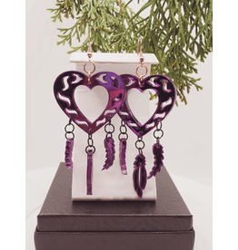 Atleo Designs Purple Hearts & Feather