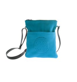 Panabo Sales Deerskin Leather Eagle Turquoise Solo Bag