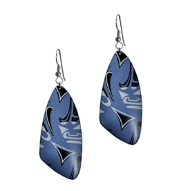 Panabo Sales Satin Silk Triangle Earrings Blue