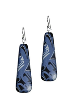Panabo Sales Satin Silk Drop Earrings Blue
