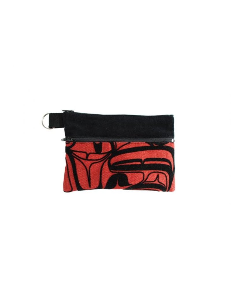 Robinson, Kelly Flocked Eagle Red Zip Pouch