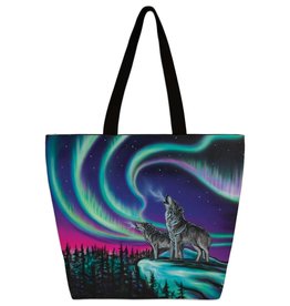Canadian Art Prints Canvas Tote Sky Dance - Wolf Song