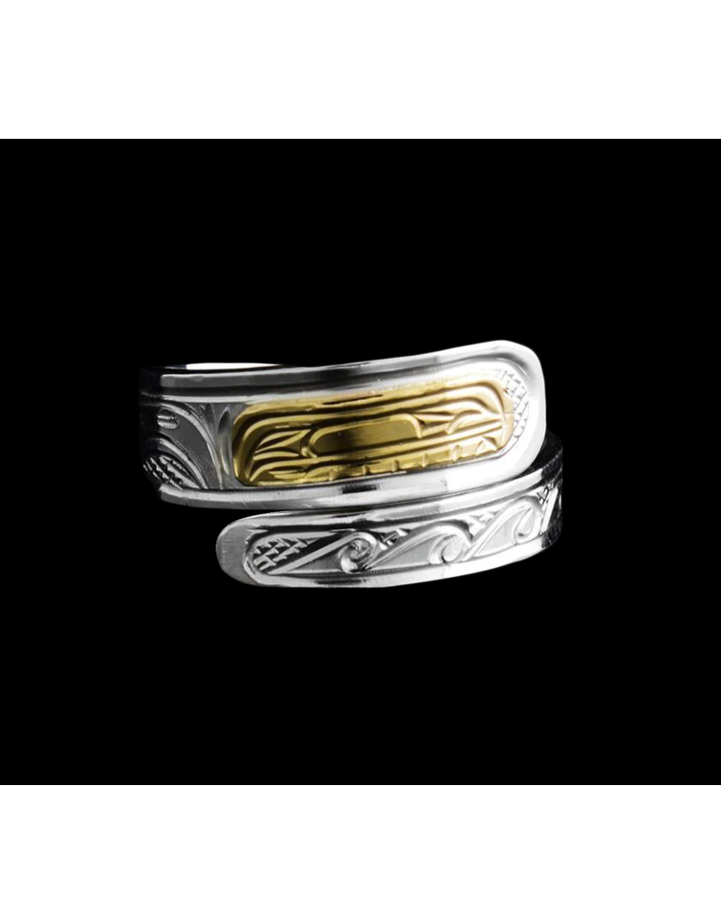 Harper Victoria Orca Silver & Gold Wrap Ring 1/4"