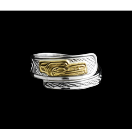 Harper Victoria Bear Silver & Gold Ring 1/4"