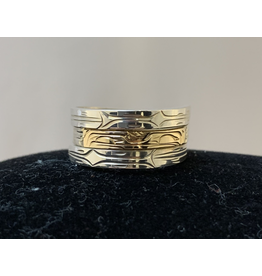 Harper Victoria Triple Wrap Silver & Gold Ring Frog 1/8"