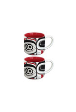 Native Northwest Ceramic Espresso Mugs M Bear Set of 2