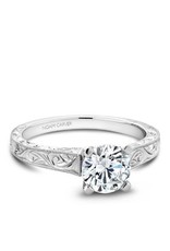 Noam Carver Engraved Solitaire Semi-Mount 14KW Ring By Noam Carver