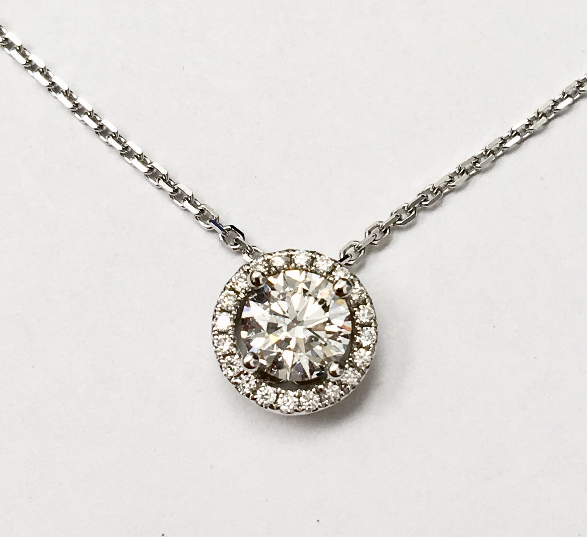 Halo Diamond Pendant 18KW - Forest of Jewels