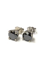 Black Moissanite Stud Earrings 14KW